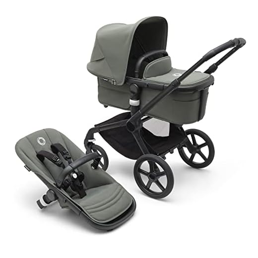 Bugaboo Fox 5 All-Terrain Stroller, 2-in-1 Baby Stroller with Full Suspension, Easy Fold, Spacious Bassinet, Extendable Toddler Seat, One-Handed Maneuverability (Forest Green)