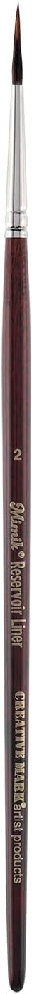 Creative Mark Mimik Reservoir Synthetic Kolinsky and Squirrel Liner Brushes - Wet Media Reservoir Brush for Paint, Acrylics, Watercolors Ideal for Artists, Calligraphers - Size #2