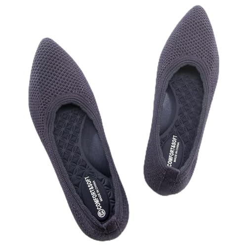 Image of Frank Mully Womens Pointed Toe Flats Knit Dress Shoes Comfort Women Shoes Softable