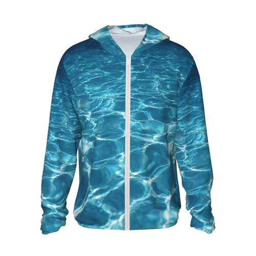 Sun Protection Hoodie Shirt Swimming pool water UPF 50+ Long Sleeve Outdoor Rash Guard for Men Women