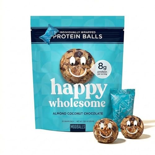 Happy Wholesome Almond Coconut Chocolate Protein Balls, 10 Count, 7.05oz