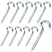 HOME MASTER HARDWARE 5/16x4 Steel Screw Hooks, 10-Pack Heavy Duty Eye Bolt Ceiling Hooks with Open Loop, Self Tapping Screw in Hooks for Hanging Hammock, String Lights and Plants, Zinc Plated