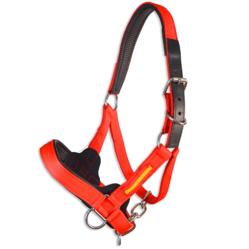 Cabezada cuadra nylon extra Los Nietos Dressage | Talla FULL | Color Rojo | Equipamiento para el caballo | Producto de Guarnicionería | Tradición artesana | Los Nietos