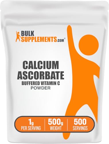 BulkSupplements.com Calcium Ascorbate Powder - Buffered Vitamin C Supplement Calcium Powder - Vegan & Gluten Free 1g per Serving 500g (1.1 lbs) (Pack of 1)