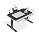Laptoptisch, Laptop Betttisch Klappbar, Notebook Tisch,Schublade, Slot, für Bett, Sofa, Boden (Black)