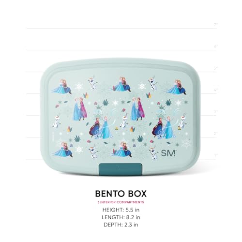 Image of Simple Modern Disney Porter Bento Lunch Box | BPA Free, Leak-Resistant, Dishwasher Safe | Lunch Container for Girls, Boys, Toddlers, Kids | 3 Compartments, Frozen Swirls