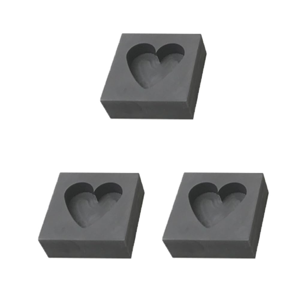 3 Zestawy złote foremki z grafitem o wysokiej gęstości, wielokształtne narzędzia do majsterkowania 5-6ml, w kształcie serca - Adoorniequea