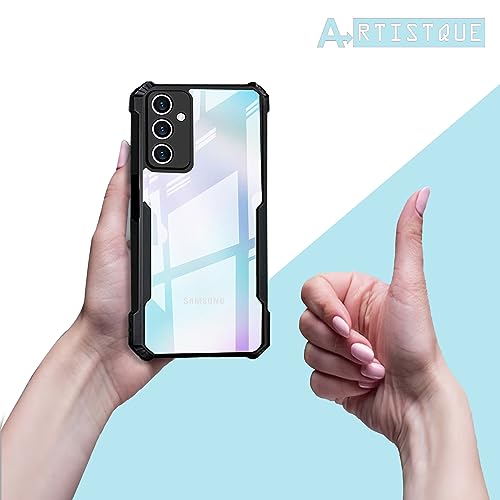 Image of A rtistque Clear Hard Transparent Acrylic Armor Anti-Drop Shockproof TPU Edge Back Cover Case for Samsung Galaxy M54 5G / Samsung Galaxy F54 5G - Black