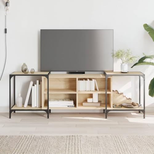 BOWEKAM Muebles, centros de entretenimiento y soportes de TV, mueble de TV de roble Sonoma, 153 x 37 x 50 cm, madera de ingeniería