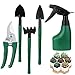 Produktbild BUZIFU Gartenwerkzeug-Set, 5-TLG. Gartenhandwerkzeug-Kit Gartenwerkzeuge Edelstahl-Pflanzenpflege mit Rostschutzschaufel, Gartenschere, Egge, Gießkanne Schaufel