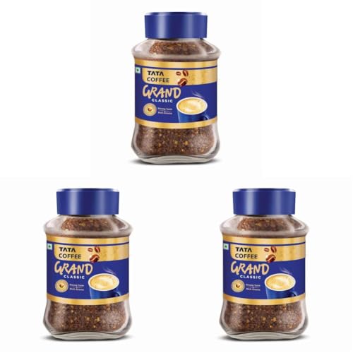Image of Tata Classic Instant Coffee, 90g Jar, Chicory Mix With Strong Taste & Rich Aroma, With Flavour Locked Decoction Crystals (Pack of 3)