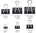 JANYUN 150Pcs Large Binder Clips 6 Assorted Sizes Paper Clamps Clip for Paper Metal Clip Office School Home Supplies (Black)