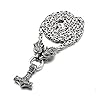 AFSTALR Wikinger Schmuck Herren Wolfskopf Halskette Thors Hammer Halskette - Nordische Mythologie Mjolnir Wikinger Runen Hammer Edelstahl kette Viking Geschenke für Männer 60cm Silber #4