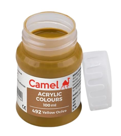 Image of Acrylic Colour 100ML - Versatile, Permanent, and Skin-Friendly Paint for Multiple Surfaces | (Yellow Ochre 492)