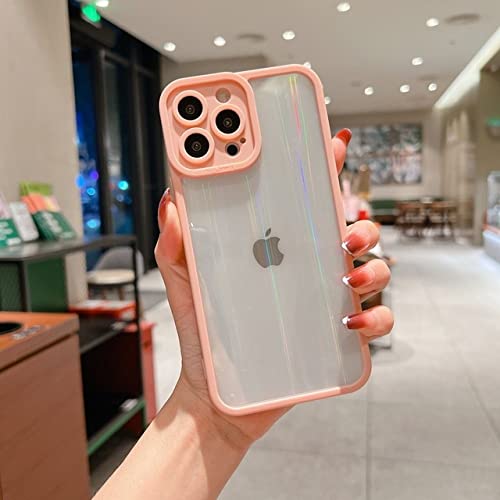 Coque de luxe holographique iPhone 11 Pro Max acrylique aurora rose