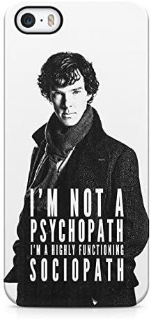 Sherlock Holmes Im Not A Psychopath Im A Highly Functioning Sociopath Hard Plastic Phone Case Cover Shell For iPhone 5 & iPhone 5s