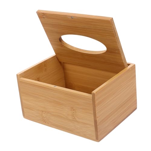 SOLUSTRE Bamboo Tissue Box Cover Rustic Napkin Storage Holder Vintage Decor for Home