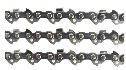 Nemura Lot de 3 Chaînes de tronçonneuse - Compatible avec Stihl MS170, MS171, MS180, MS181-50 Maillons Entraîneurs - Pas 3/8 Lp - Jauge 0.43 (1.1mm) - Pièces Détachées - Marque Française