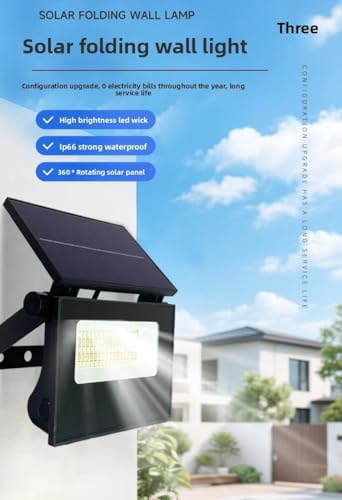 Image of kh Foldable Portable Outdoor Solar LED Wall Light with Remote Control Waterproof IP65, Energy Saving & Eco Friendly, Warm White Solar Flood Garden Light (106 LED)
