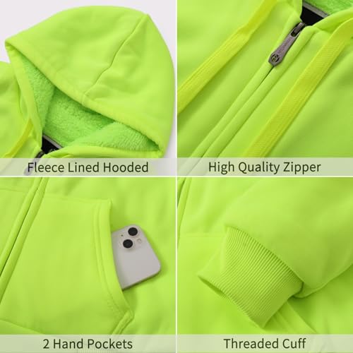 Image of LeeHanTon Sherpa Lined Hoodies for Men Heavyweight Full Zip Up Sweatshirt Thick Fleece Winter Warm Work Jackets Plus Size