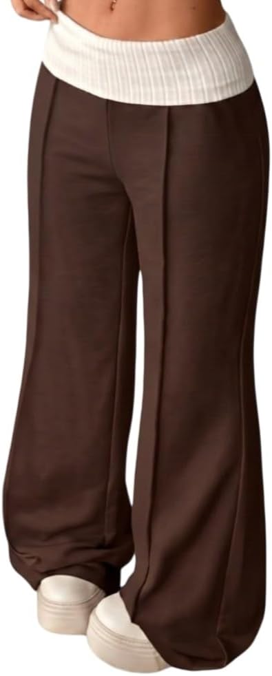 Women's Wide Leg Sweatpants Women High Waisted Baggy Pants Casual Pull on Y2k Straight Pants