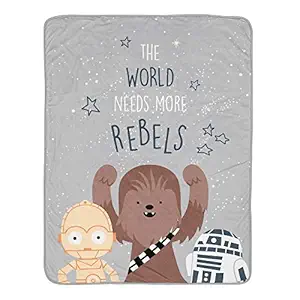 Lambs & Ivy Star Wars Rebels R2D2/C-3PO/Chewbacca Soft Sherpa Baby Blanket