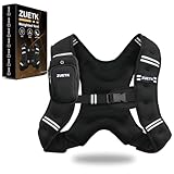 ZUETK Weighted Vest, 6lb/8lb/12lb/16lb/20lb/25lb/30lb Weight Vest with Reflective Stripe, Weighted Vest for Men Women Workout Equipment for Strength Training, Running, Jogging, Fitness, Weight Loss