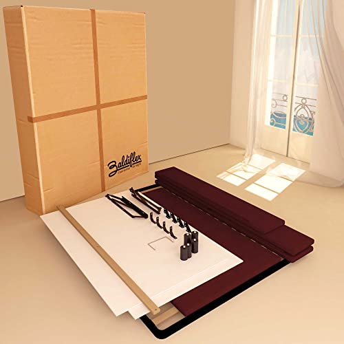 Baldiflex Einzelbett mit Stauraum Dublin aus Kunstleder, Lattenrost für Einzelbetten, 180 x 200 cm, elegantes Kopfteil in Bordeaux – Bild 7