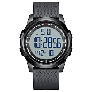 GOLDEN HOUR Ultradünne Minimalistische Sportuhr wasserdichte Digitaluhren Herren mit Weitwinkel-Metallgehäuse Helles Display Gummiband Armbanduhr für Herren Damen