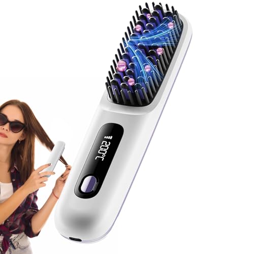 Alisador De Sin Cable, Alisado De Cabello Sin Cable, Peine Cerámico Con Pantalla Led 3 Ajustes De Temperatura Para Uso En Casa Playa Y Salon Alisador De Sin Cable, Alisado De Cabello Sin Cable, Peine Cerámico Con Pantalla Led 3 Ajustes De Temperatura Para Uso En Casa Playa Y Salon