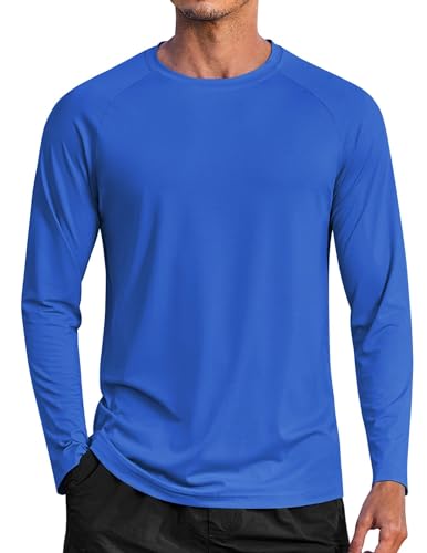 COOFANDY Men's SPF Long Sleeve Tshirts Rash Guard Swim Shirt