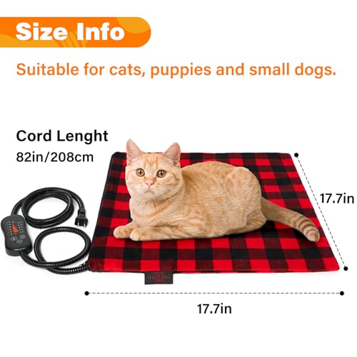 Lepawit Pet Heating Pad, Adjustable Emperature Heated Cat Bed With Timer, Outdoor Waterproof Heated Dog Bed With Anti-Chew Cord thumb #5