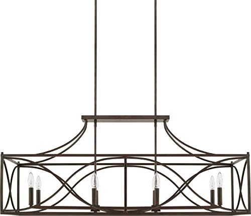 Capital Lighting 829181NG Tybee Urban/Industrial Farmhouse Island, 8-Light 480 Total Watts, 20" H x 46" W, Nordic Grey
