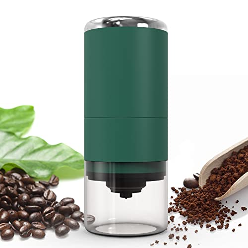Uleway Molinillo de Café Eléctrico Portátil, Molinillo con Ajuste Muli, Recargable por USB, 30g, Molinillo Cónico Automático para Grano de Café, Nueces, Especias, Semillas, Frutos Secos (Verde) Cover