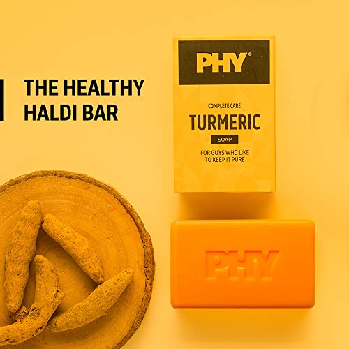 Image of Phy Complete Care Turmeric Soap | Cleanses skin without drying | Deeply nourishes skin | Rich lather | Premium soap for men | 100% Vegan