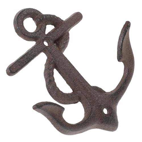 DECOMELODY Decorative Iron Anchor Hook Vintage Cast Iron Wall Mounted Anchor Hooks for Home Garden Porch Storage and Wall Decor