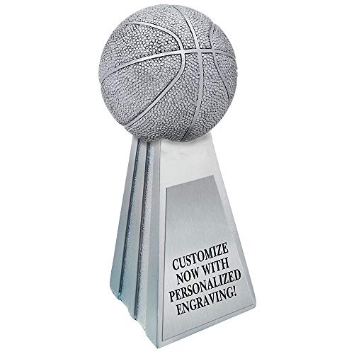 Crown Awards AZ-CRMETBA7 7 Inch Basketball Gridiron Trophy, Metallic Fantasy Basketball Sculpture Trophies thumb #1
