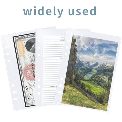 40 Stück A5 Binder Pockets Klarsichthüllen Ringbuch Taschen Ohne Zipper Ordner Prospekthüllen Budget Zipless Umschläge Ringordner Bindertaschen Schutzhülle Mit 6 Löchern Kunststoff