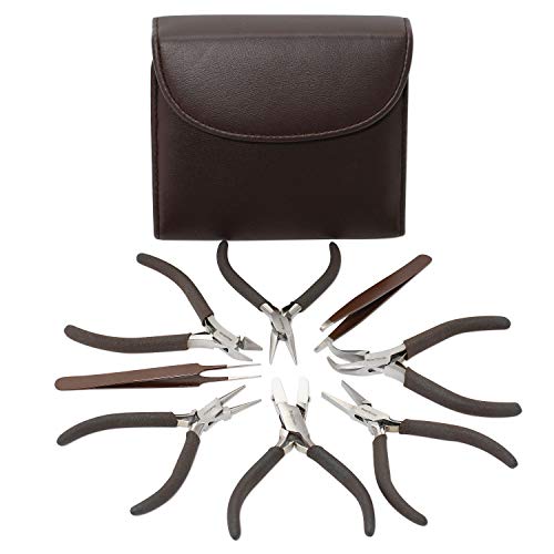 Lot de 8 outils fabrication bijoux pince anneau pochette kit perles loisirs créatifs