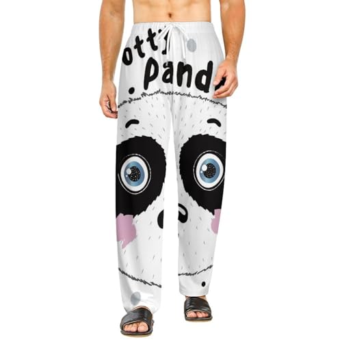Vêtements de nuit femme : bas de pyjama long imprimé panda taille S