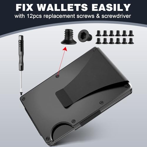 Wallet Elastic Band Replacement Compatible with Ridge Wallets, Wallet Accessories Parts Kit for Ridge, With 12 Screws, Screwdriver, Cash Strap3