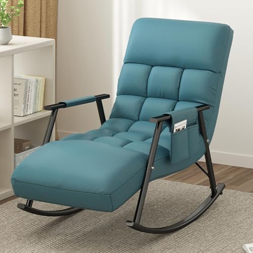 Cómoda mecedora para dormitorio con asiento acolchado, silla de salón interior para sala de estar y dormitorio
