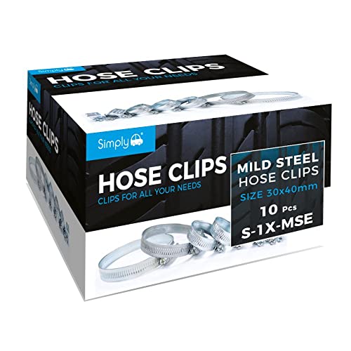 Simply S-1X-MSE 10 Pack 30-40mm Mild Steel Hose Clip Jubilee Clip - Strong, Durable, Easy to Use