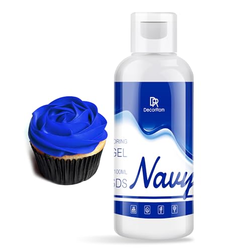 Lebensmittelfarbe Gel - 4.5oz Konzentrierte Gel Lebensmittel Farben für Kuchen Dekoration, Backen, Kekse, Macaron - Zuckerfrei Food Coloring für Getränken, Tortendeko, DIY Slime, Osterei (Marine)