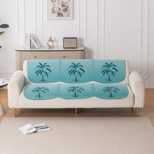 Image of HOKIPO HeavenHue Sofa Cover 5 Seater Panel Set 3+2, Island Breeze