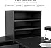 Paddie L-Shaped Manicure Table Nail Station with Shelves, Nail Tech Table Nail Table Station w/Dust Collector, Storage Cabinets, Drawers, Metal Handles & Legs(Black-New)