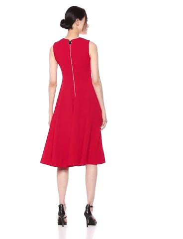 knee length dresses for ladies Donna Karan Women's Sleeveless A Line Dress - Black