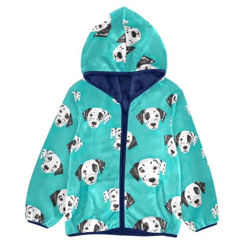 CHIFIGNO Dalmatian Dog Blue Kids Warm up Jacket Sweatshirt Jacket for Fall Winter 3T