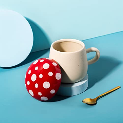 Sass & Belle Red Mushroom Mug with Lid, Novelty Coffee Cup, Tea Gift - Image 3