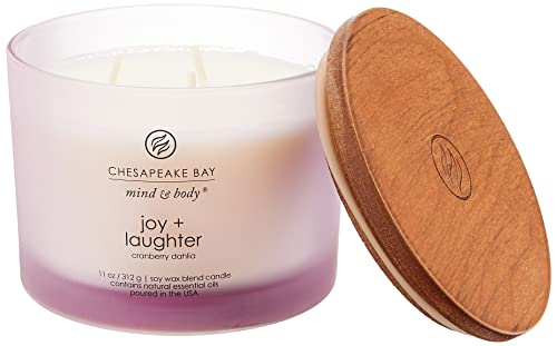 Chesapeake Bay Candle Scented Candle, Joy + Laughter (Cranberry Dahlia), Coffee Table, Orange,Pink,Red #TOP8